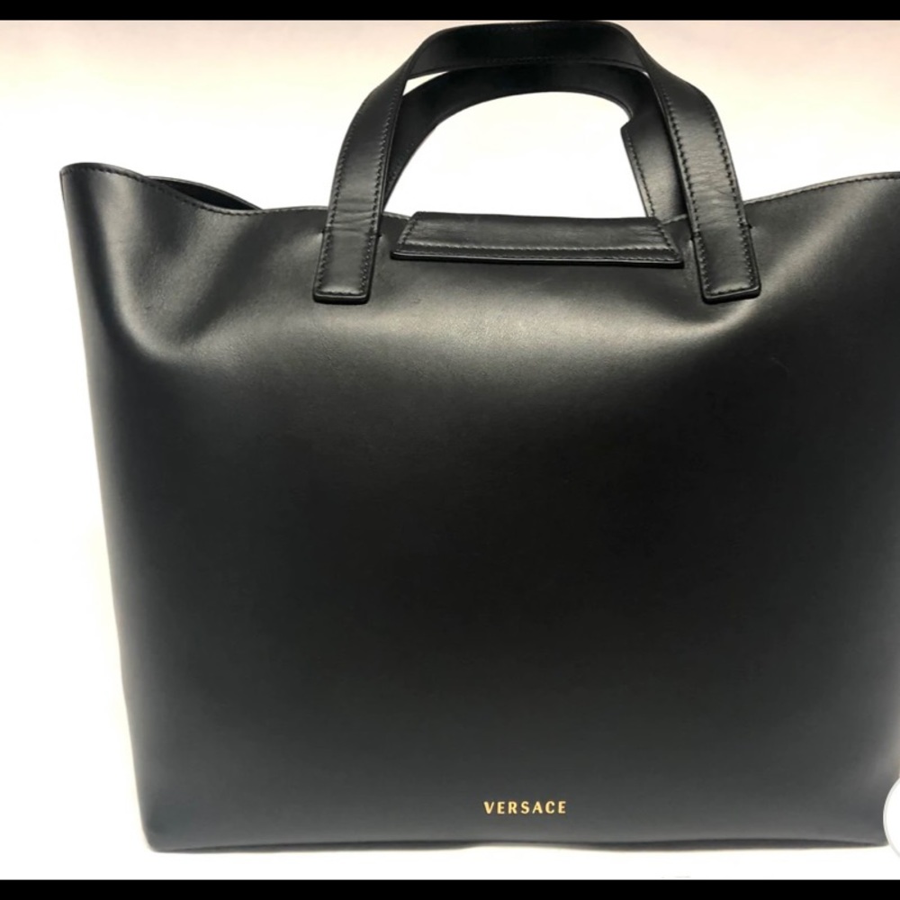 Versace black tote bag. Worn only three times. Like new!